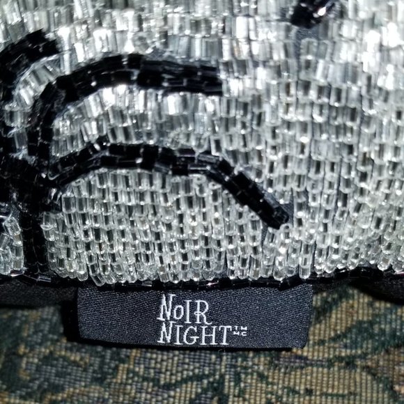 Vintage, hand beaded glass spiders & sparkly glass beads cushion, Noir Night - Picture 8 of 15